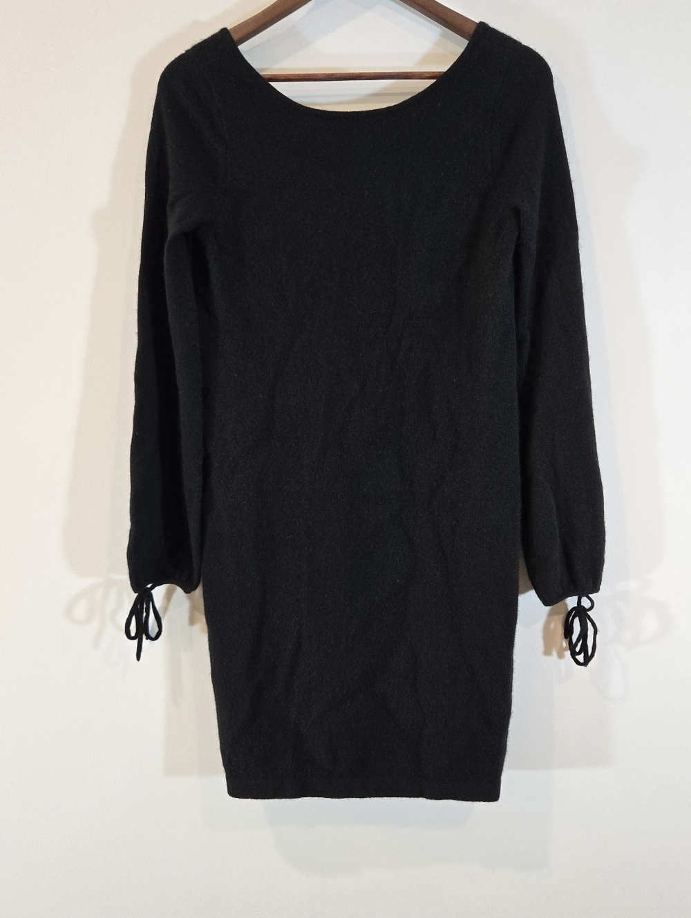 White +  Warren Black Cashmere Sweater Dress Sz XS S 4 6 Comfy Classic Cozy
